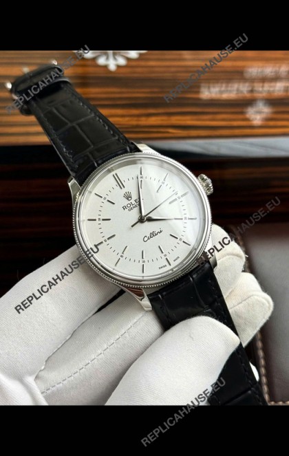 Rolex Cellini Date Ref#50505 Replica 1:1 Mirror 904L Steel White Dial Watch 