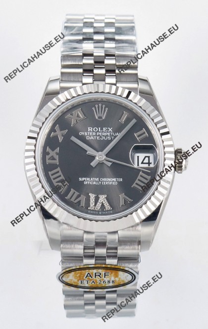 Rolex Super Clone Datejust ETA 2688 Movement 31MM Stainless Steel Case Grey Dial Watch