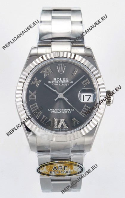 Rolex Super Clone Datejust ETA 2688 Movement 31MM Stainless Steel Case Grey Dial Watch