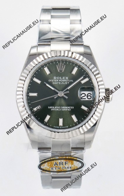 Rolex Super Clone Datejust ETA 2688 Movement 31MM Stainless Steel Case Green Dial Watch