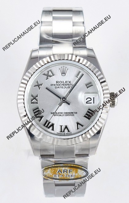 Rolex Super Clone Datejust ETA 2688 Movement 31MM Stainless Steel Case Steel Roman Dial Watch
