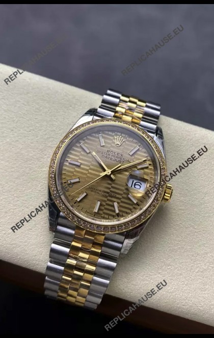 Rolex Super Clone Datejust ETA 3235 Movement 36MM Two Tone Yellow Gold Swiss Watch 