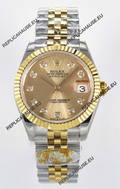 Rolex Super Clone Datejust ETA 2688 Movement 31MM Two Tone Yellow Gold Casing and Dial 