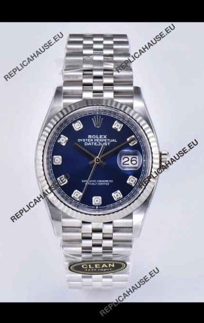 Rolex Datejust 126234 36MM Swiss Replica in 904L Steel in Blue Dial 1:1 Mirror Replica