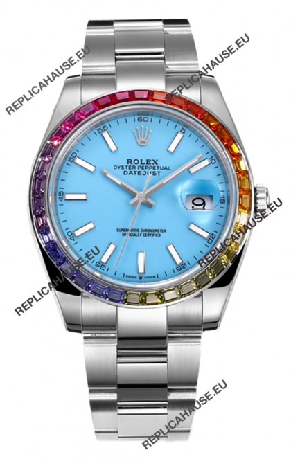 Rolex Datejust 41MM Swiss Replica Watch - 904L Steel in Blue Tiffany Dial 