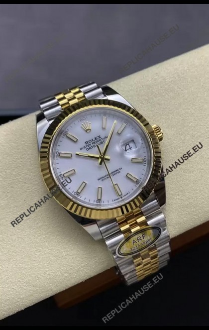 Rolex Datejust M126333 41MM ETA3235 72 Hours Power White Dial Jubilee 1:1 Mirror Replica Yellow Gold 904L Steel