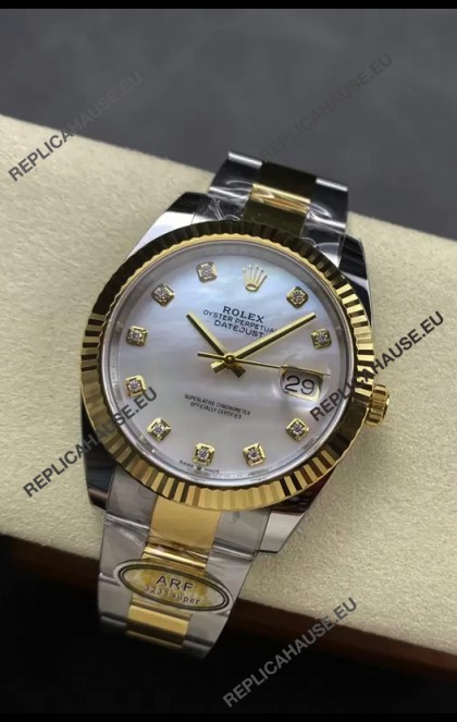 Rolex Datejust M126333 41MM ETA3235 72 Hours Power Pearl Dial Oyster 1:1 Mirror Replica Yellow Gold 904L Steel