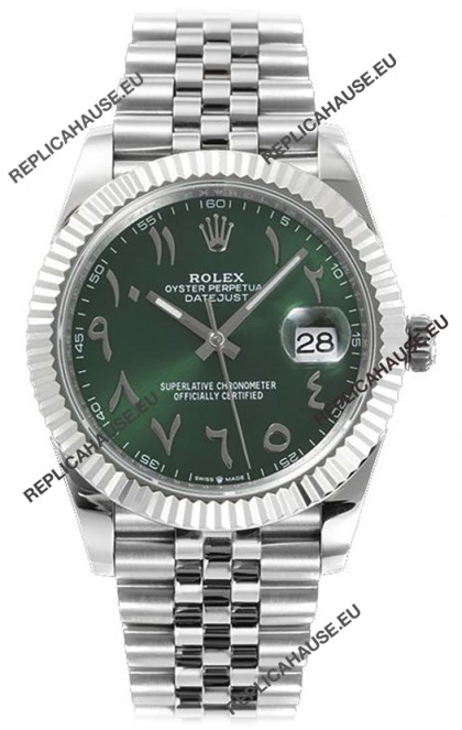 Rolex Datejust M126300 41MM ETA3235 Green Arabic Dial - 904L Steel Casing 