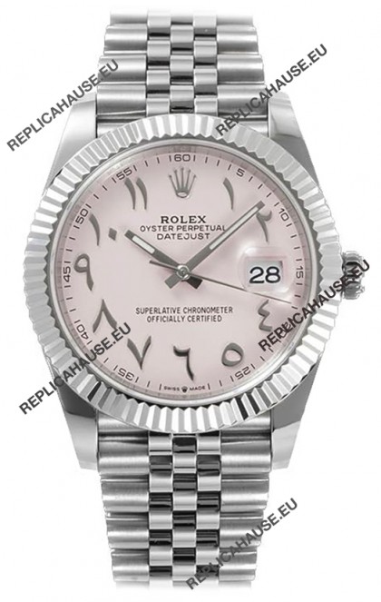 Rolex Datejust M126300 41MM ETA3235 Pink Arabic Dial - 904L Steel Casing 