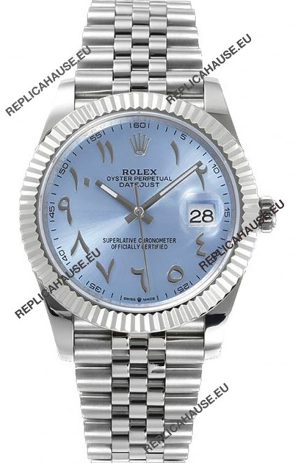 Rolex Datejust M126300 41MM ETA3235 Ice Blue Arabic Dial - 904L Steel Casing 