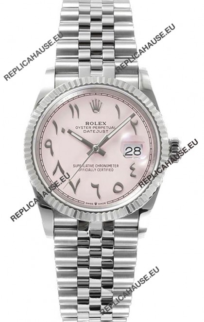 Rolex Datejust M126234 36MM ETA3235 Pink Arabic Dial - 904L Steel Casing 
