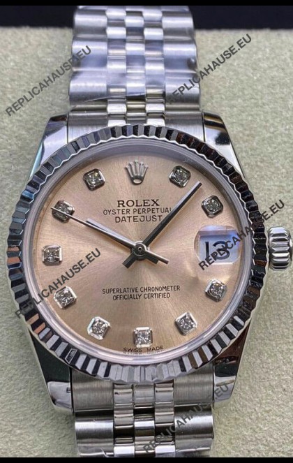 Rolex Datejust 31MM Swiss 1:1 Mirror Replica in 904L Steel - Champange Dial