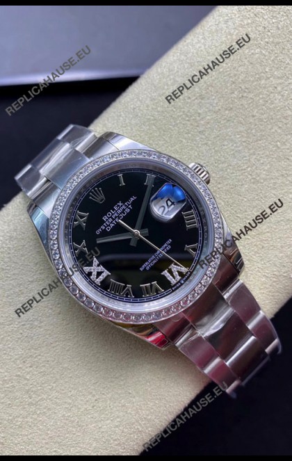 Rolex Datejust 36MM Swiss 1:1 Mirror Replica in 904L Black Dial