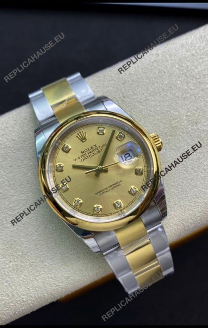 Rolex Datejust 126203 36MM Swiss 1:1 Mirror Replica Watch in 904L Steel - Gold Dial