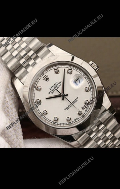 Rolex Datejust 41MM Cal.3135 Swiss 1:1 Mirror Replica Watch in 904L Steel Casing White Dial