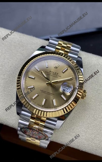 Rolex Datejust 126333 41MM Cal.3235 Swiss 1:1 Mirror Replica Watch in 904L Gold Dial