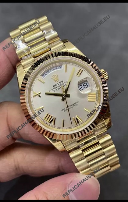 Rolex Day Date Presidential 18K Rose Gold Watch 40MM - Steel Dial 1:1 Mirror Quality