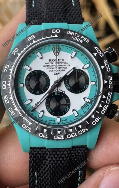 Rolex Cosmograph Daytona DiW CELESTE INVERT Edition Carbon Fiber Watch - Cal.4130 Movement