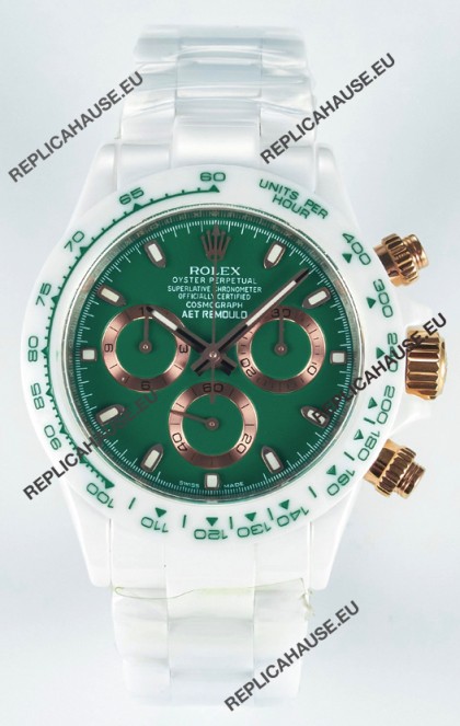 Rolex Daytona AET Remould Dark Green Dial Full Ceramic Strap Watch in Cal.4130 Movement
