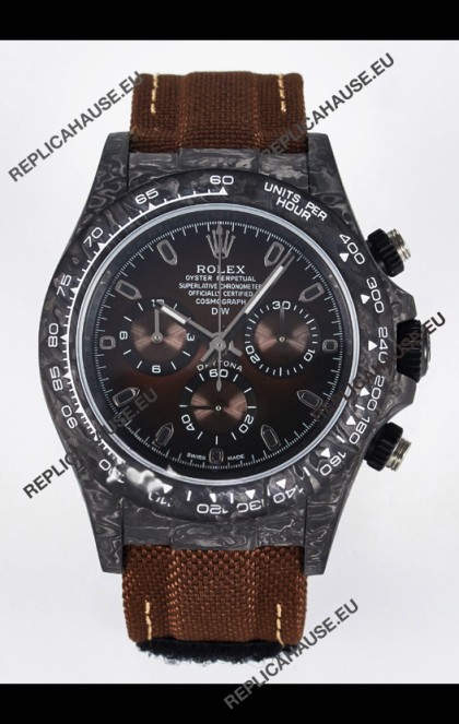 Rolex Daytona Super Clone DiW Edition Carbon Fiber Watch in Brown Dial - Cal.4130 Movement