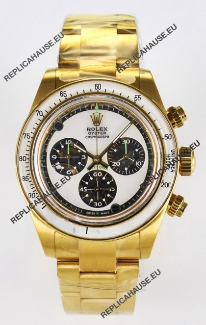 Rolex Daytona Super Clone Neon Artisans De Geneve Yellow Gold Watch Swiss Replica