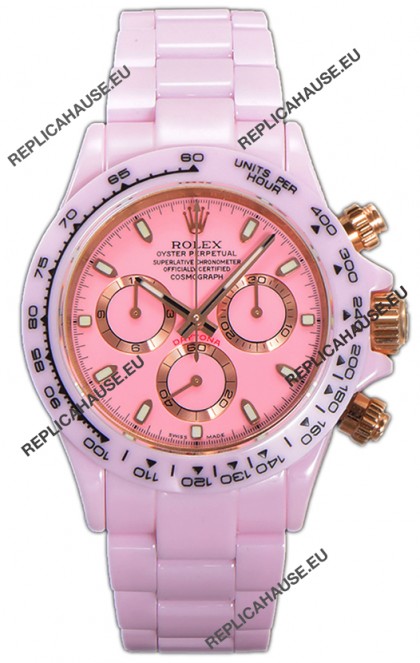 Rolex Daytona Pink Ceramic Strap Watch in Cal.4130 Movement Mirror Replica