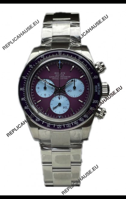 Rolex Daytona 116508 Warm Burgundy De Geneve Stainless Steel Watch Swiss Replica 
