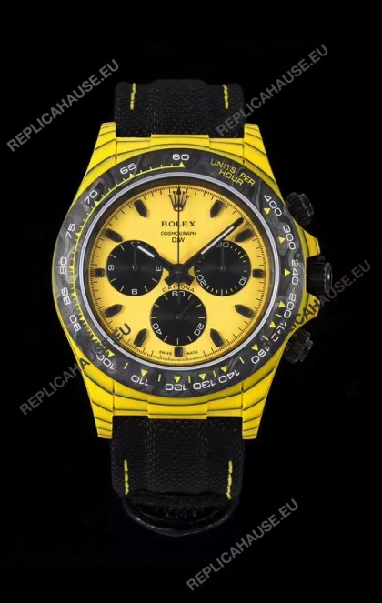 Rolex Cosmograph Daytona DiW BUMBLEBEE Edition Carbon Fiber Watch - Cal.4130 Movement 