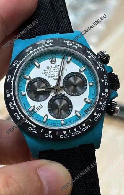 Rolex Cosmograph Daytona DiW CELESTE INVERT Edition Carbon Fiber Watch - Cal.4130 Movement 