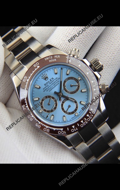 Rolex Daytona Japanese Movement Replica Watch in Ice Blue Dial - Ceramic Bezel 