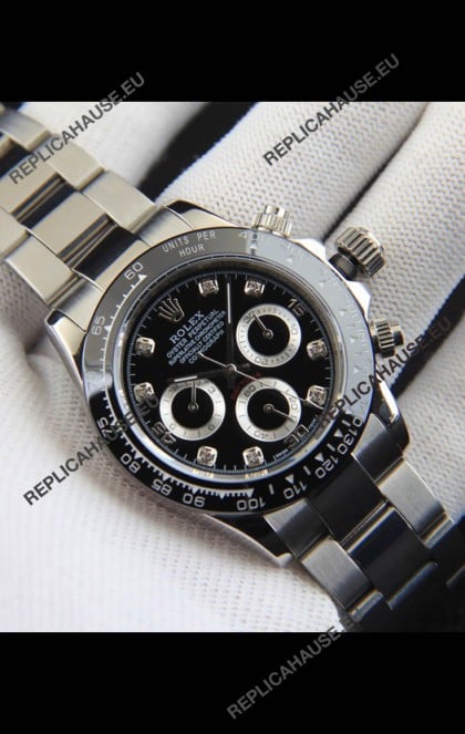 Rolex Daytona Japanese Movement Replica Watch in Black Dial - Ceramic Bezel 