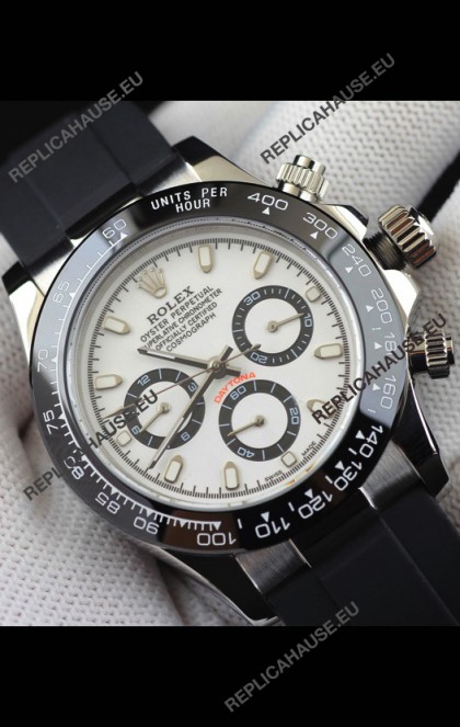 Rolex Daytona Japanese Movement Steel Casing Replica Watch in White Dial