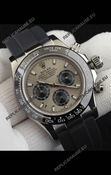 Rolex Daytona Japanese Movement Steel Casing Replica Watch in Grey Dial