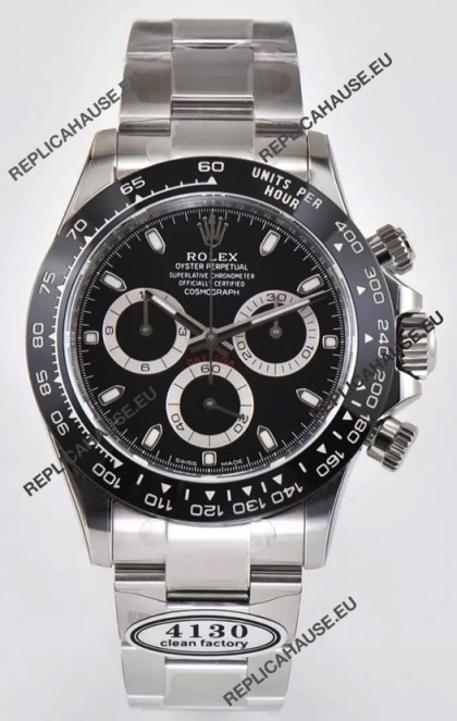 Rolex Cosmograph Daytona M116500LN Original Cal.4130 Movement - 904L Steel Watch in Black Dial