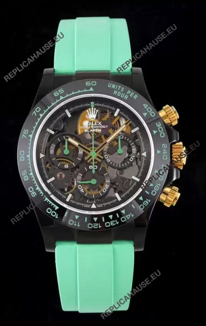 Rolex Daytona Blaken Green 1:1 Swiss Mirror Replica Skeleton Dial Cal.4130 Movement