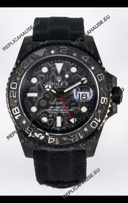 Rolex GMT Masters II Super Clone DiW Edition Swiss Replica Lightweight Carbon Casing Watch 
