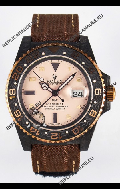 Rolex GMT Masters II Super Clone DiW Edition Swiss Replica Lightweight Carbon Casing Watch 