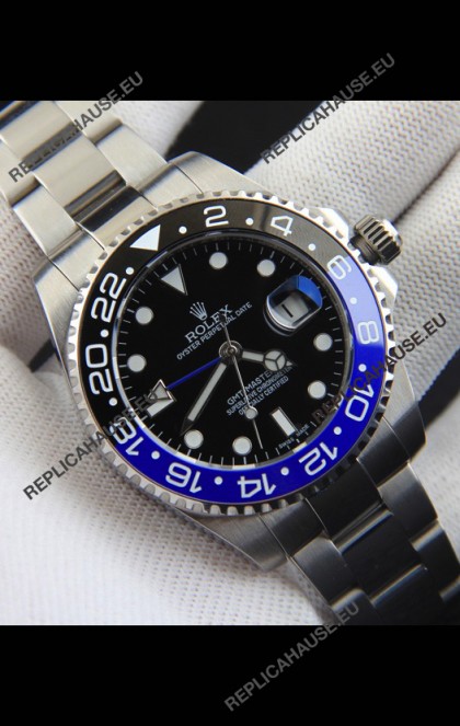 Rolex GMT Masters II Japanese Movement Replica Watch Steel Case Black Dial