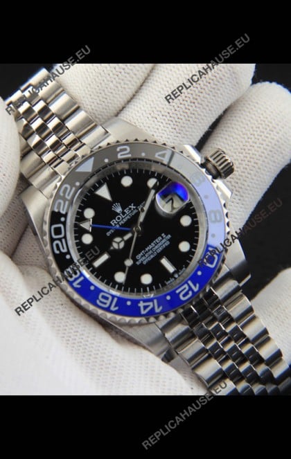 Rolex GMT Masters II Japanese Movement Replica Watch Steel Case Black Dial