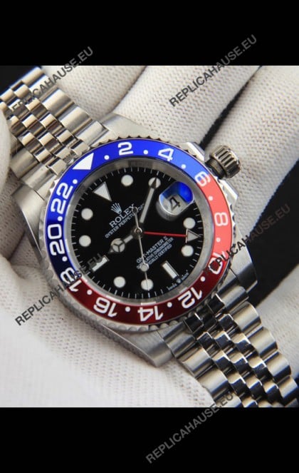 Rolex GMT Masters II Japanese Movement Replica Watch Steel Case Black Dial