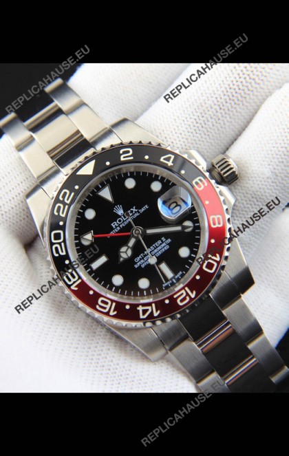 Rolex GMT Masters II Japanese Movement Replica Watch Steel Case Black Dial
