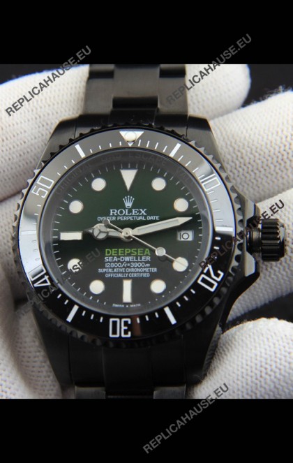 Rolex Sea Dweller Japanese Movement Replica Watch Green Dial 44MM