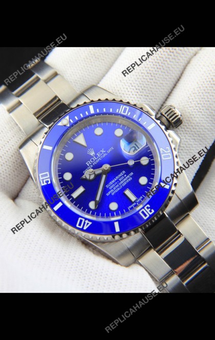 Rolex Submariner Japanese Replica Watch 904L Steel - Ceramic Bezel in Blue