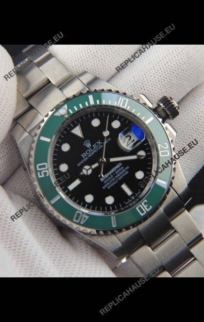 Rolex Submariner Japanese Replica Watch 904L Steel Black Dial Green Ceramic Bezel 