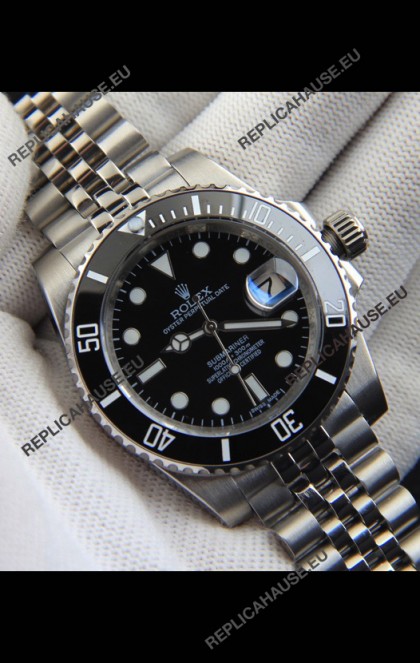 Rolex Submariner Japanese Replica Watch 904L Steel - Ceramic Bezel in Black