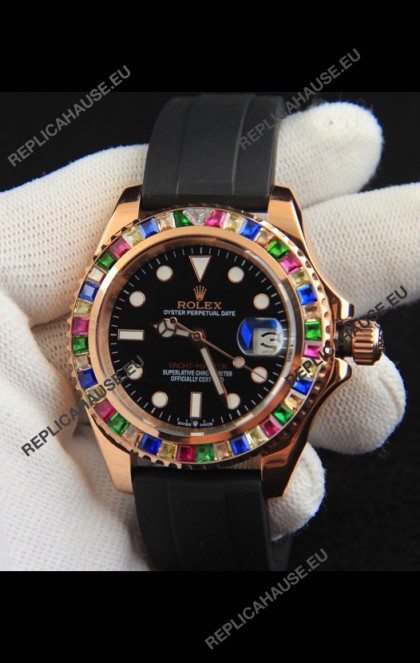 Rolex Yachtmaster Everrose Gold Japanese Replica Watch - 40MM