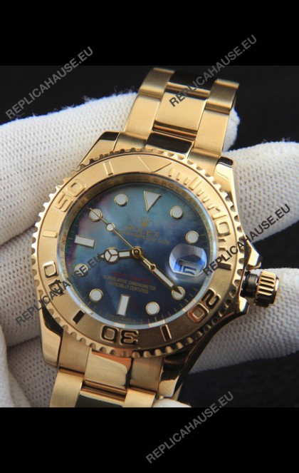 Rolex Yachtmaster Japanese Movement Watch in Gold Casing - Pearl dial 37MM