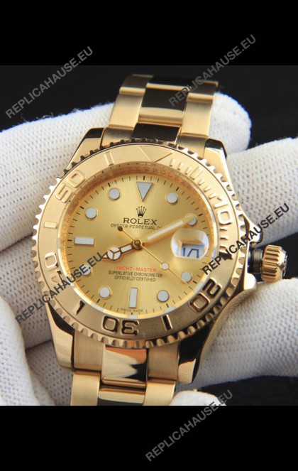 Rolex Yachtmaster Japanese Movement Watch in Gold Casing - Gold dial 37MM