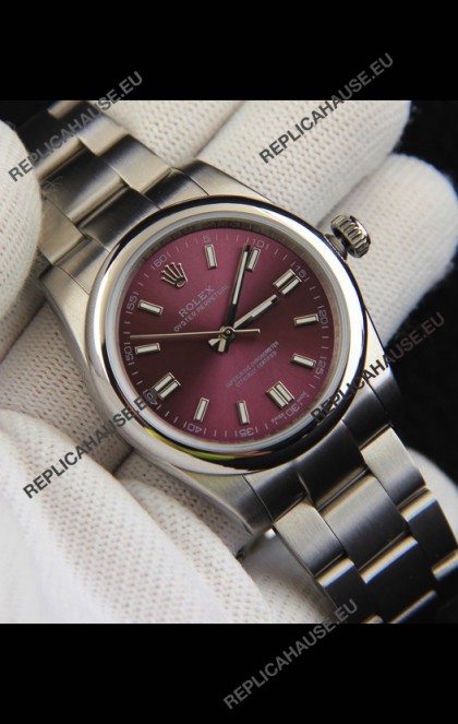 Rolex Oyster Perpetual Japanese Movement Replica Watch 36MM - Burgundy Dial