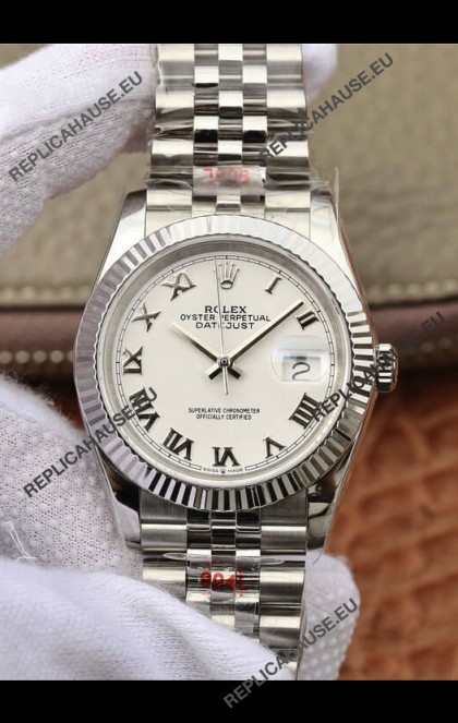 Rolex Datejust 36MM ETA-3135 Movement Swiss Replica in 904L Steel in Black Dial 